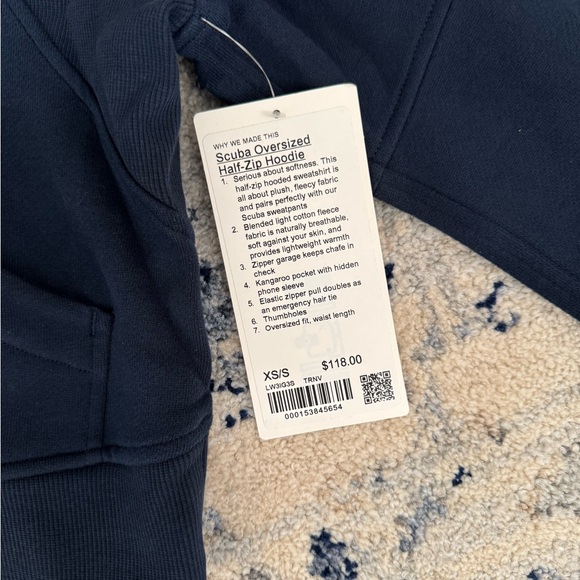 NWT Lululemon Scuba Oversized Half Zip in True Navy XS/S - Picture 2 of 8